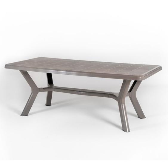 Table à manger extensible dextérieur Thomas XL avec structure en acier et plateau en polyéthylène aspect bois (Gris tourterelle)