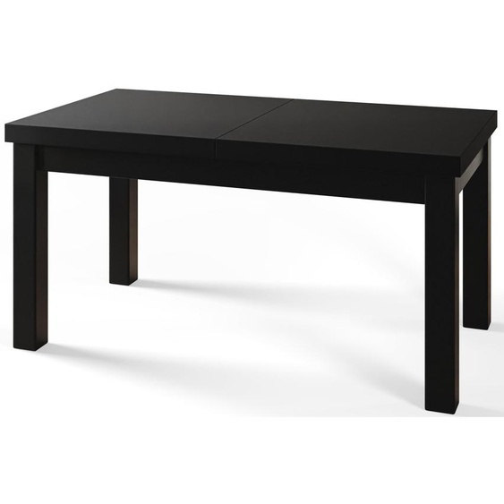 Table à manger rectangulaire extensible – Moderne table de salon, table de cuisine et table à manger – Table avec pieds en bois, construction stable, dimensions de 160 – 210 cm – Couleur Noir