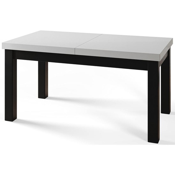 Table à manger rectangulaire extensible - Table de salon, de cuisine et de salle à manger - Table avec pieds en bois - Construction robuste - Dimensions de 170 à 250 cm - Couleur blanche - Collection