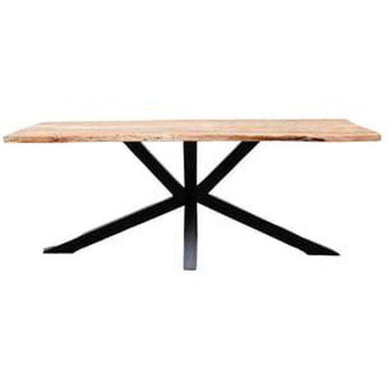 Table à manger TWIST Bois dacacia massif et pieds en métal noir