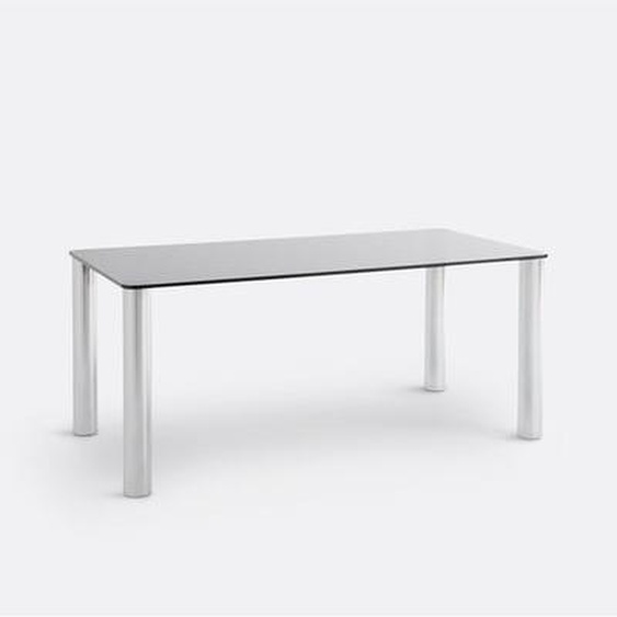 Table acier chromé et verre trempé, Ramcel