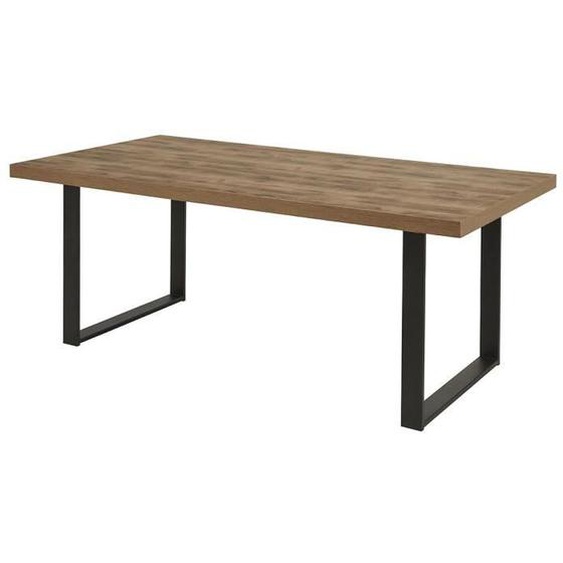 Table - ALTOBUY - Jenna - 230cm - Métal Poudré Noir - 8 Places - Style Industriel