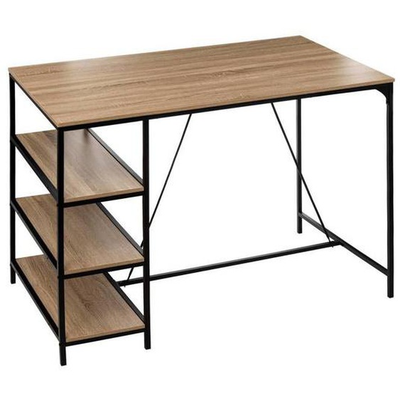 Table bar - FIVE - Aliaj - 140 cm - 3 étagères - Effet chêne naturel