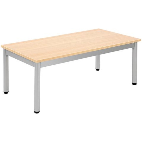 Table basse 100 x 50 cm - Chêne pieds métal Aluminium