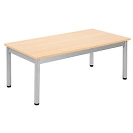 Table basse 100 x 50 cm - Chêne pieds métal Aluminium