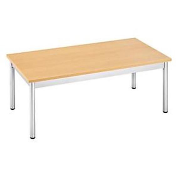 Table basse 100 x 50 cm - Hêtre pieds métal Aluminium