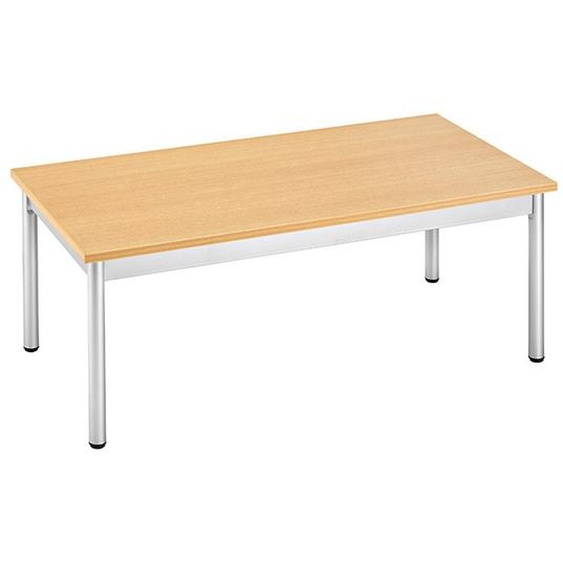 Table basse 100 x 50 cm - Hêtre pieds métal Aluminium