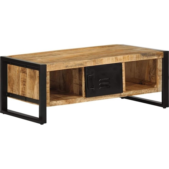 Table basse 90x50x36 cm Bois massif rugueux Mango