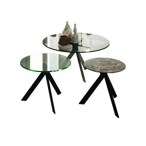 Table basse BIJOUX structure métal et plateau en Verre