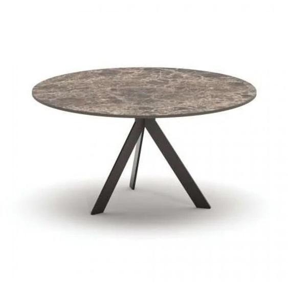 Table basse BIJOUX structure métal et plateau en  Verre Céramique Empereur