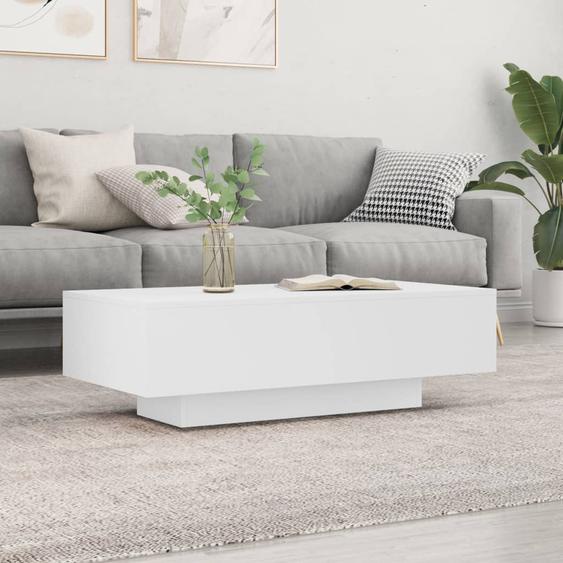 Table basse blanc 100x49,5x31 cm bois dingénierie