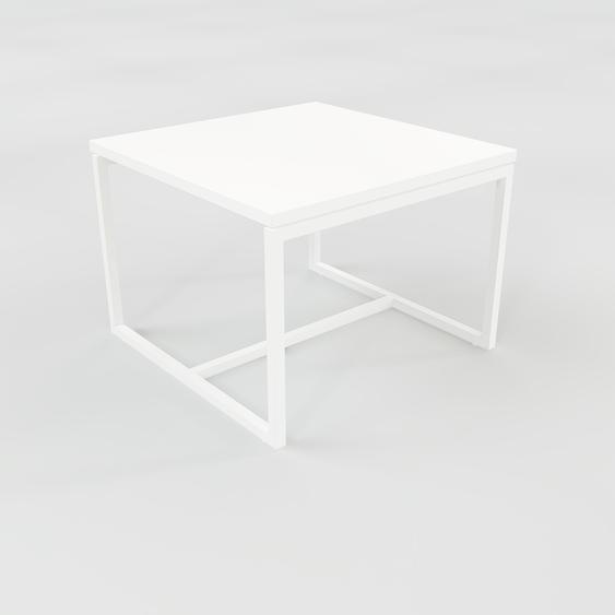 Table basse - Blanc, design, bout de canapé sophistiqué - 42 x 31 x 42 cm, personnalisable