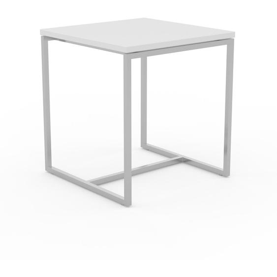 Table basse - Blanc, design, bout de canapé sophistiqué - 42 x 46 x 42 cm, personnalisable