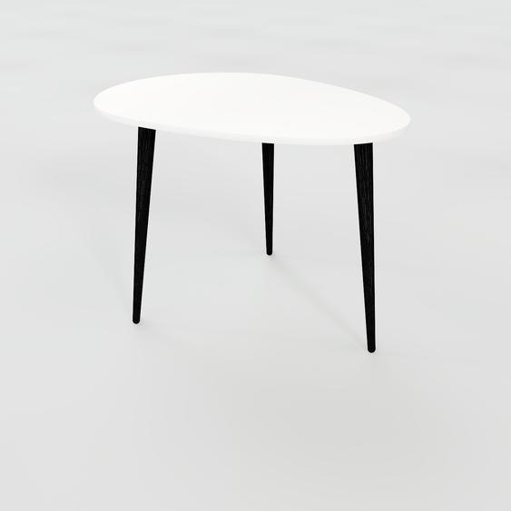 Table basse - Blanc, ovale, design scandinave, petite table pour salon élégante - 67 x 46 x 50 cm, personnalisable
