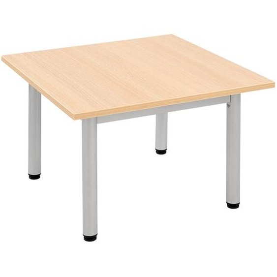Table basse carrée 60 x 60 cm - Chêne pieds métal Aluminium