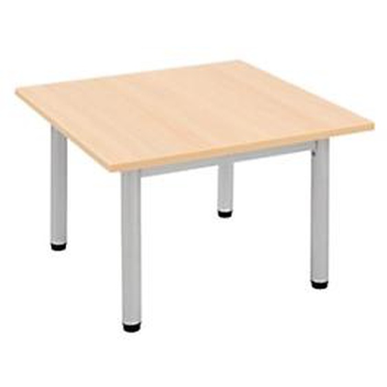 Table basse carrée 60 x 60 cm - Chêne pieds métal Aluminium