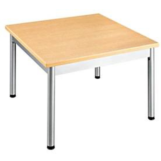 Table basse carrée 60 x 60 cm - Hêtre pieds métal Aluminium