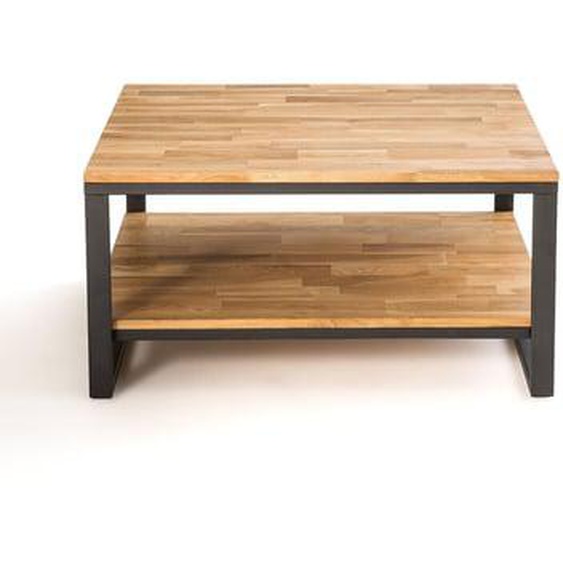 Table basse carrée chêne et acier, Hiba