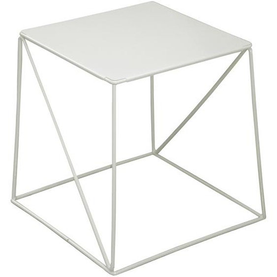 Table basse carrée métal SLIMI CUBO 40 x 40 cm - Blanc