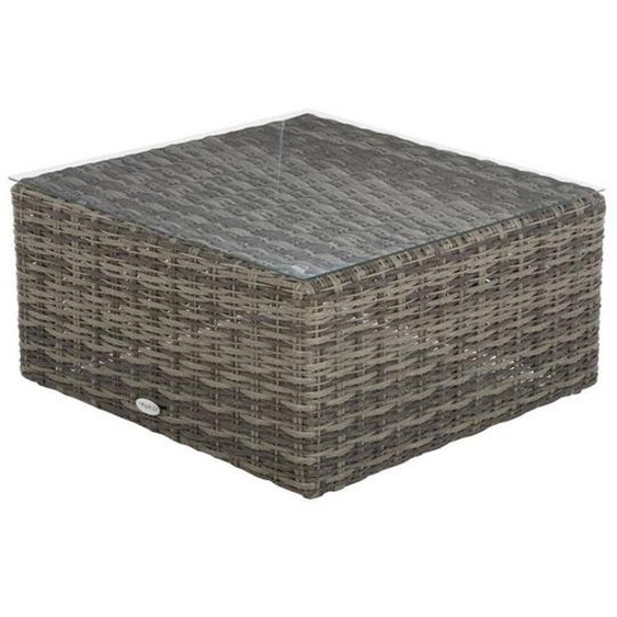 Table basse de jardin carrée Mooréa terre dombre 72x72x36cm en aluminium traité époxy - Hespéride