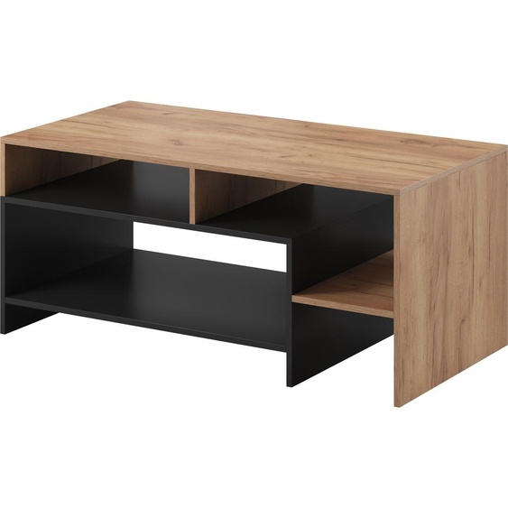 Table basse Chêne Artisanat Anthracite 120X60 cm Moderne Pour Salon