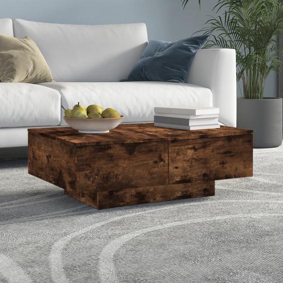Table basse Chêne fumé 90x60x31 cm Bois dingénierie