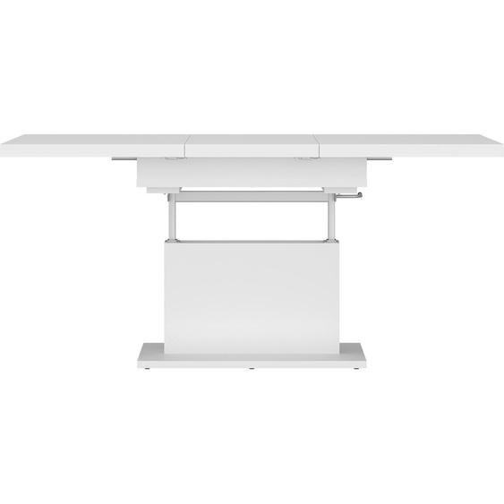 Couchtisch CORTADO  Breite bis 150cm, Höhe bis 74cm, Alpinweiß - 110/150x59/74x70cm BxHxT