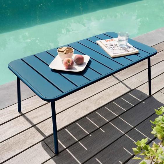 Table basse de jardin acier bleu pacific Palavas Oviala