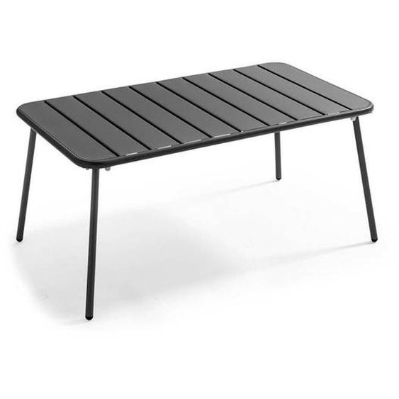 Table basse de jardin acier gris anthracite 90 x 50 cm Palavas Oviala