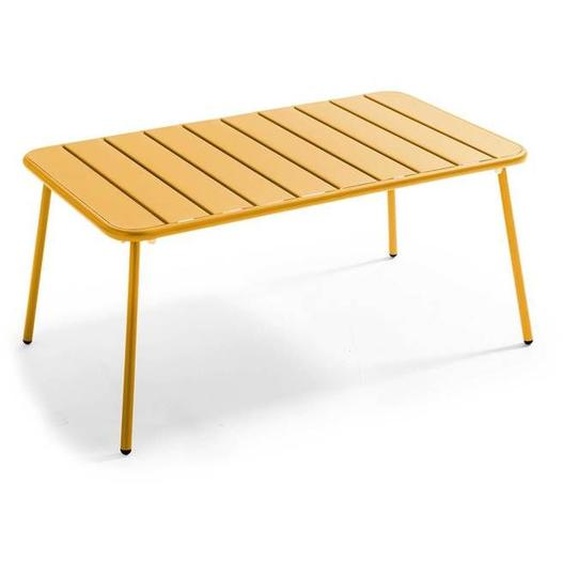 Table basse de jardin acier jaune 90 x 50 cm Palavas Oviala