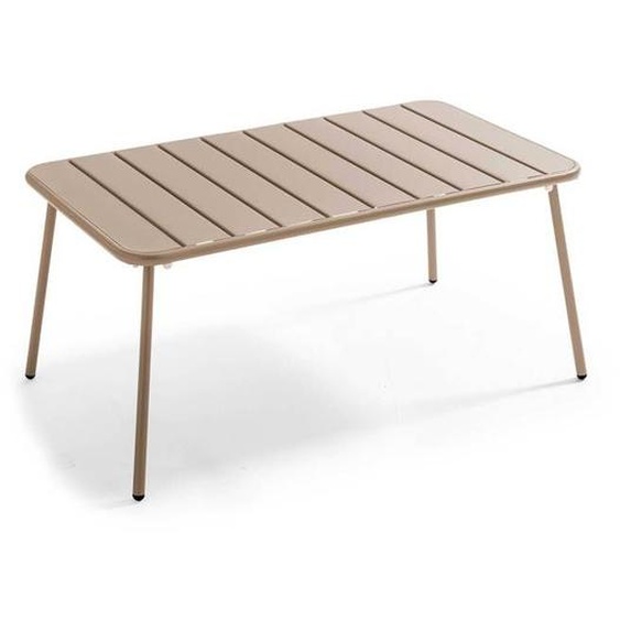 Table basse de jardin acier taupe 90 x 50 cm Palavas Oviala