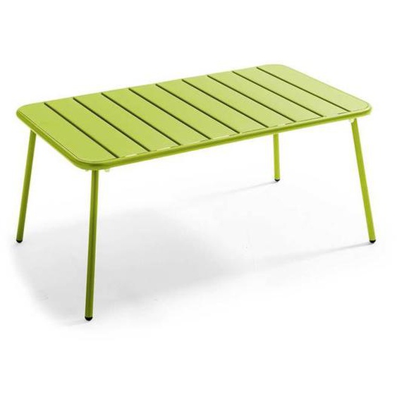 Table basse de jardin acier vert 90 x 50 cm Palavas Oviala