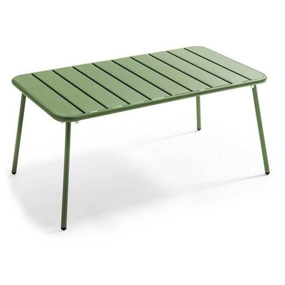 Table basse de jardin acier vert cactus Palavas Oviala