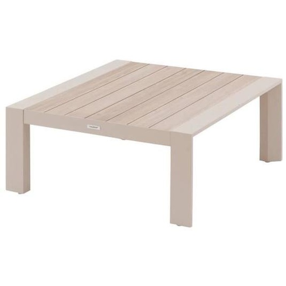 Table basse de jardin carrée Évasion argile & lin 87 x 87cm en aluminium  - Hespéride