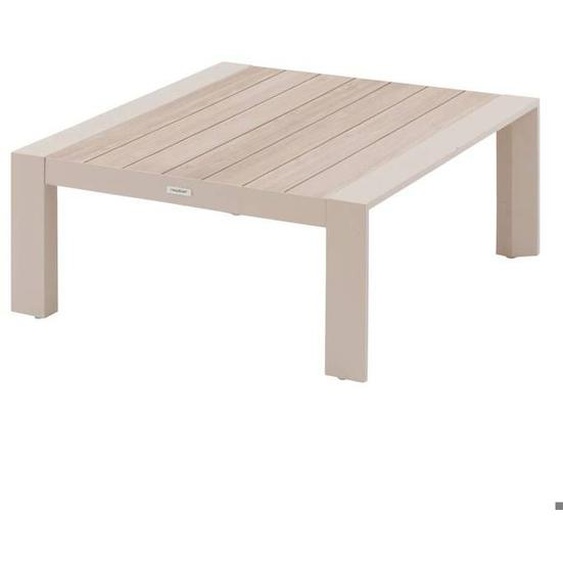 Table basse de jardin carrée Évasion argile & lin 87 x 87cm en aluminium  - Hespéride - Unique