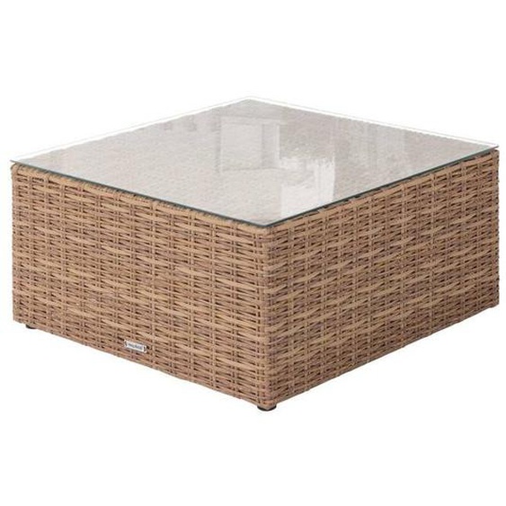Table basse de jardin carrée Mooréa savana 72x72x36cm en aluminium traité époxy - Hespéride