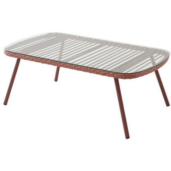 Table basse de jardin en résine tressée - Terracotta - LOUSINI de MYLIA