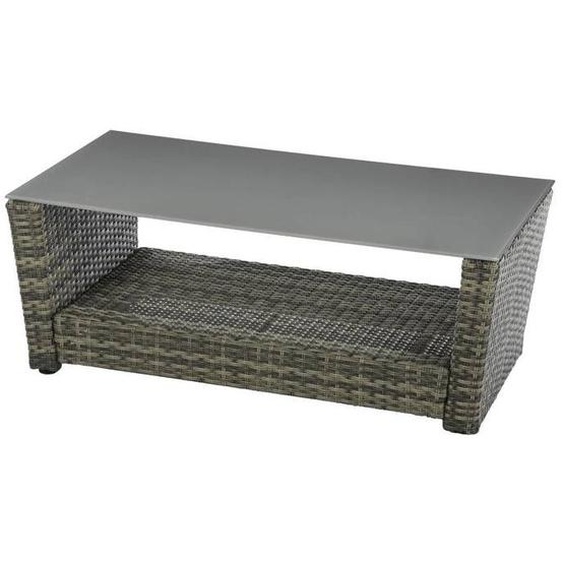 Table basse de jardin Polynésia naturae 100x54x38cm en aluminium traité époxy - Hespéride