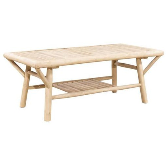 Table basse de jardin rectangulaire en teck L.120 cm - Naturel clair - TULUM de MYLIA