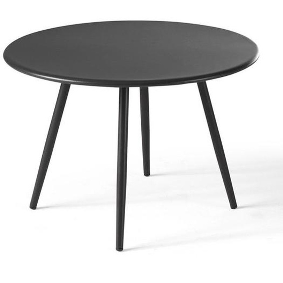 Table basse de jardin ronde en métal gris anthracite 40 cm Palavas Oviala