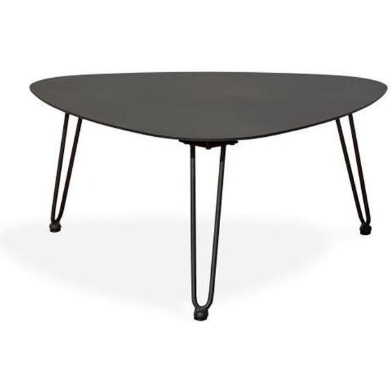 Table basse de jardin triangulaire en aluminium noir
