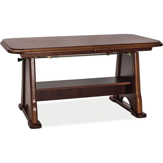 Table basse de salon Beata 130 x 67 x 60 cm, en noyer, à rallonge