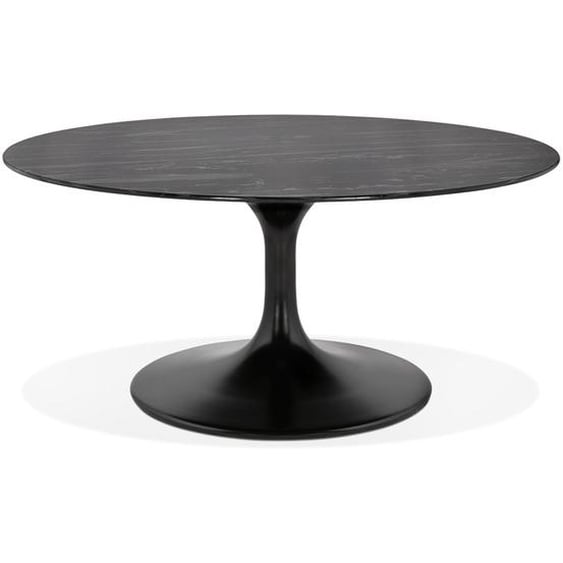 Table basse de salon GOST MINI en verre effet marbre noire et ronde