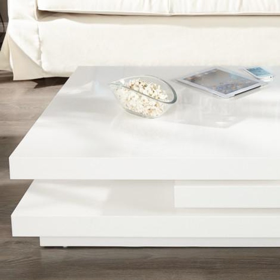 Table basse de salon modulable blanche - Anja