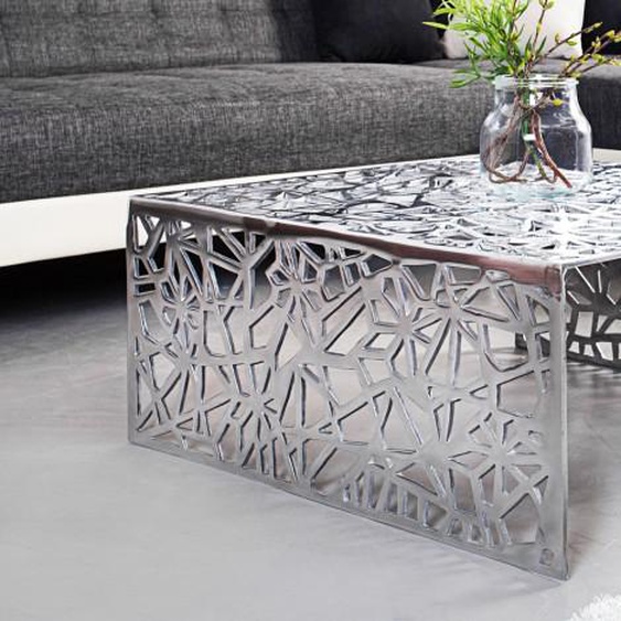 Table basse design en aluminium poli - Clive