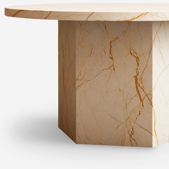 Table basse effet marbre 80cm moderne ronde Deki