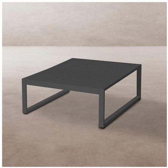 Table basse en Aluminium Gris Anthracite 100 cm - NIHOA - L 100 x l 100 x H 45 cm