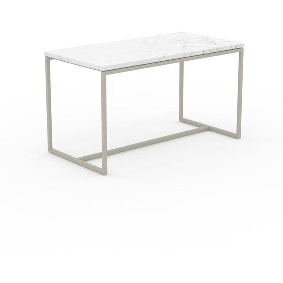 Table basse en marbre Blanc Carrara, design contemporain, bout de canapé luxueux et sophistiqué - 81 x 46 x 42 cm, personnalisable