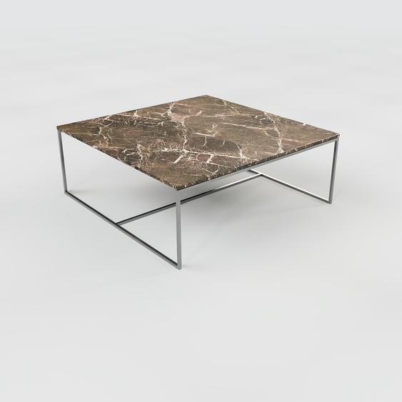 Table basse en marbre Marron Emperador, design contemporain, bout de canapé luxueux et sophistiqué - 121 x 46 x 121 cm, personnalisable