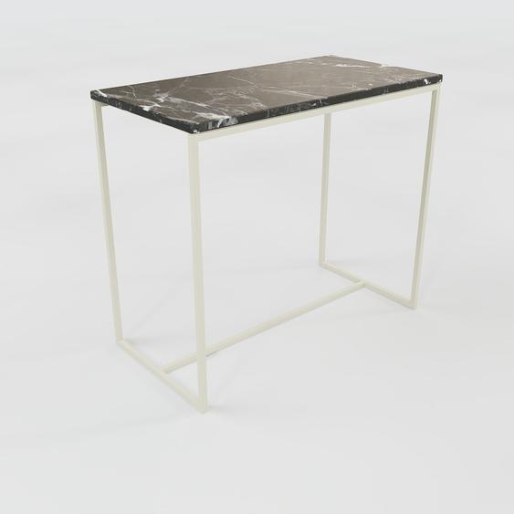 Table basse en marbre Noir Marquina, design contemporain, bout de canapé luxueux et sophistiqué - 81 x 71 x 42 cm, personnalisable
